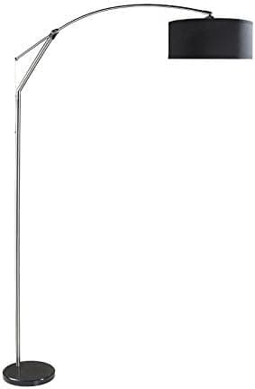 SH Lighting 6933BK 81" H Steel Adjustable Arching Floor Lamp with Marble Base