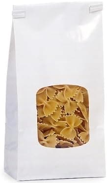 25 1 Lb. Bakery Bag w/ Window Tin Tie White