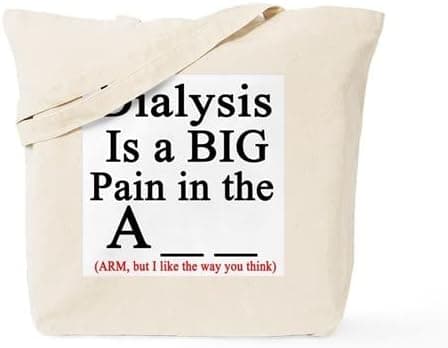 CafePress Dialysisisabigpain Tote Bag Natural Canvas Tote Bag, Reusable Shopping Bag