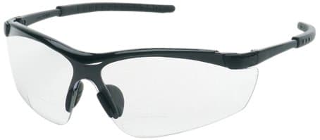 Liberty Glove & Safety 1775C25 ProVizGard Synergy Protective Eyewear, Bifocal +2.5 Clear Lens, Black Frame (Case of 12 Pairs)