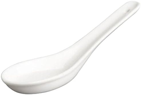 ChefLand Commercial Grade Porcelain Wonton Soup Spoons, White, 12-Pack