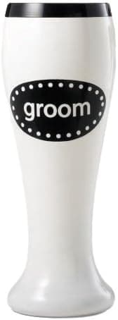 Mud Pie Groom Hand Painted Pilsner