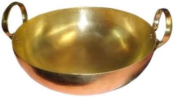 Thai Wok Brass Pan Home Cooking Food and Dessert for Thai Chinese Japanese Korean Restaurant - Size 8" Durable and Great Heat Control