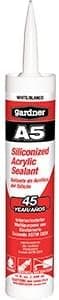 Gardner Series 5019-1-61 10 oz. A5 White Siliconized Acrylic Sealant