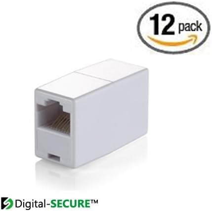 RJ45 Coupler (Box of 12, White) for Ethernet Cat 5/5e cables Digital-SECURE RJ45F/RJ45F - RJ11 compatible