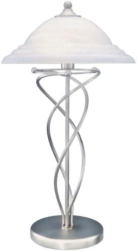 Lite Source LS-3640SS Table Lamp with Cloud Glass Shades, Steel Finish