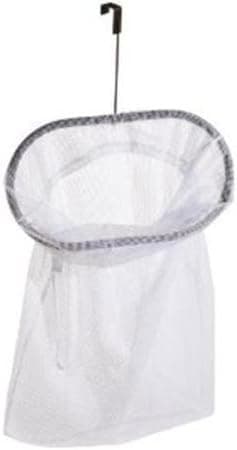 Bag Stand 2910 Bronze Over the Door Hamper With White Mesh Bag