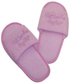 Girl Day Spa Birthday Party Favor Costume Slippers, 3 Pair Pack, Size Small (8" Long)