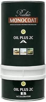 Rubio Monocoat Wood Stain Oil Plus 2C Pure (Clear) with Free GreenSupply Application Blade 350 ml (2 Pack)
