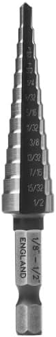 MAGBIT 851.0500A MAG851 1/8-Inch to 1/2-Inch Max Diameter High Speed Step Drill Bit, 13 Steps