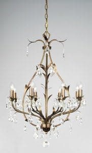 Quoizel SO5008BO Sonata 8-Light Chandelier, Bolivian Bronze with Crystal Drop Accents
