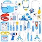 FUN LITTLE TOYS 31PCS Doctor Medical Kit - Pretend Play Doctor Set for Kids Doctor Role Play Costume Dress-Up, Birthday Gifts