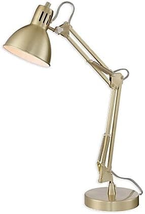Architect Desk Lamp with USB Port and CFL Bulb in Gold