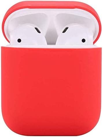 Teyomi Airpods Case/Airpods 2 Case, Protective Silicone Cover Skin with Sport Strap for Apple Airpods Charging Case[Front LED Not Visible] (Red)