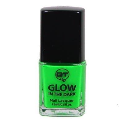 QT Glow In The Dark Neon Nail Lacquer Nail Polish Hot Green 0.5 Oz / 15ml Made In USA