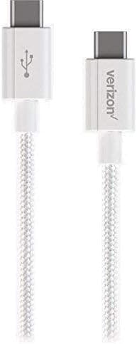 Verizon 4-ft USB-C to USB-C Braided Charge-and-Sync Cable, White