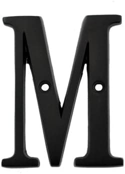Bolton Hardware Letter 3 Inch Solid Brass Dark Oil Rubbed Bronze Finish House Letter Raised 3/16", Letter M