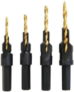 Shop-Tek 80598 4pc Countersink, Titanium Coated, #6, 8, 10 & 12