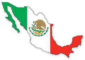 Mexico Map Flag car bumper window sticker 5" x 4"