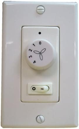 Royal Pacific WC-5 Ceiling Fan Wall Control, Rotary and Switch, Four Fan Speed Settings and On/Off Light Control