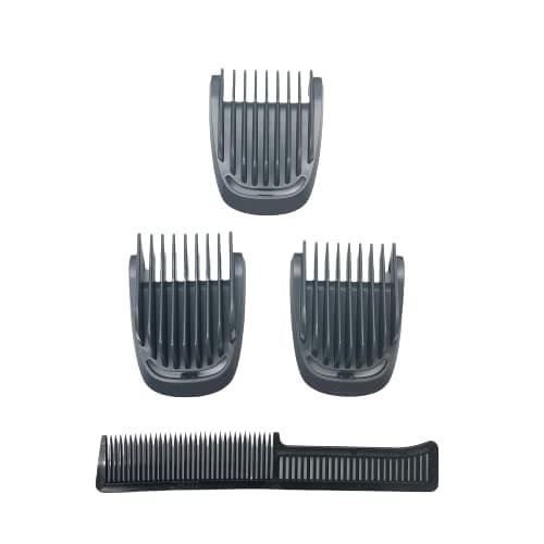 Replacement 3 Piece Set (3mm 5mm 7mm) Beard Stubble Blade Guards with Beard Comb for Philips Norelco Multigroom Trimmer (View Photos and Description for Compatible Models and Blade Sizes)