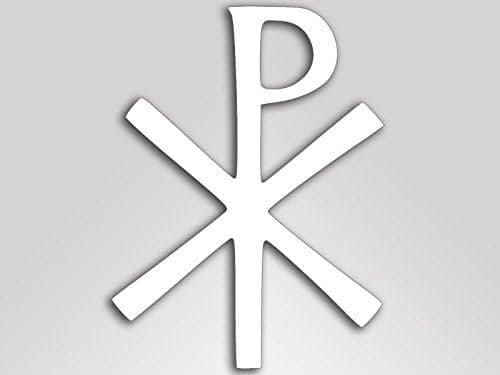 White Vinyl CHI RHO LABERUM Symbol Sticker (Christian Logo)