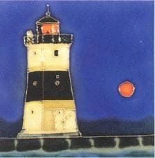 North Pier, Erie, PA Lighthouse Light House Decorative Ceramic Wall Art Tile 4x4