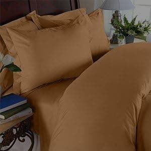 JS Sanders 1500 Series Microfiber Full Size 4pc Bed sheet set, Mocha (Light Brown)