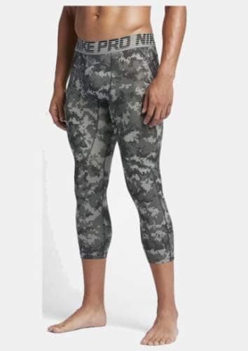 Nike Men's Pro Hypercool 3/4 Camo Grey/Black Tights 932418-037