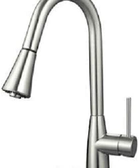 Hardware House LLC 16-3002 Single Handle Gooseneck Style Kitchen Faucet, Satin Nickel
