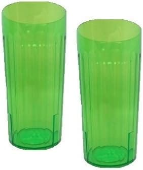 Arrow Plastic Rainbow Plastic Tumblers, 30 Oz/ 890 mL, GREEN, (2 PACK)