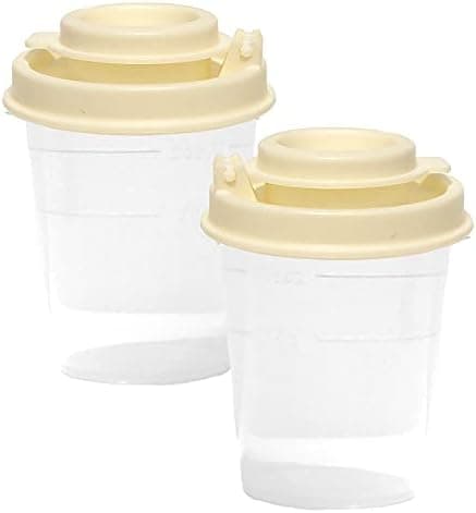 Tupperware Personal Midgets Salt and Pepper Shakers Clear with Off White Seals
