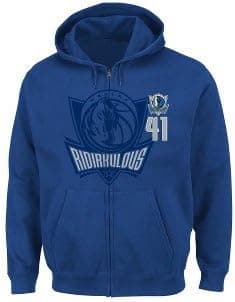 NBA Dallas Mavericks Men's Dirk Nowitzki 41 Deny the Ball Full Zip Hoodie