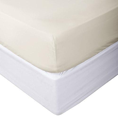 800 Thread Count 100% Egyptian Cotton Solid 1 PC Fitted Sheet (Bottom Sheet Only) Fit Upto 15" inches Deep Pocket (King, Ivory).