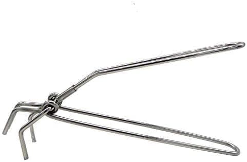 WhopperIndia Stainless Steel Tong, Stainless Steel Pakkad, Stainless Steel Pakkad Wire Tong, Pakkad Tong, Tong, Wire Tong, Kitchen Tong, Food Serving Tong, Stainless Steel Gripper - 10 inch, Silver