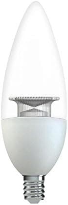 GE 60W Equivalent Daylight (5000K) High Definition B11 Blunt Tip Clear Candelabra Base Dimmable LED Light Bulb (2-Pack)