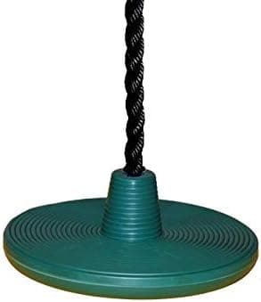 Playkids Daisy Disk Residential Disc seat Roped Tree Swing, Green/White Rope