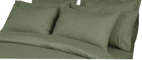MARRIKAS 300TC Egyptian Cotton Quality Pillowcase Pair (2) King Stripe SAGE
