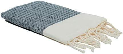 HOLLA STYLE 100% Cotton Peshtemal Bath Towel 100cm*200cm Thin Lightweight Travel Campin (Grey)