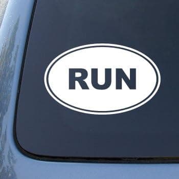 RUN - Running Jog Marathon - Vinyl Decal Sticker #1553 | Vinyl Color: White