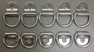 RatchetStrap.Com Qty 10 - Marine Boat 316 Stainless Steel D Ring Pad Eye D-Ring 1/8'' Pin Hole