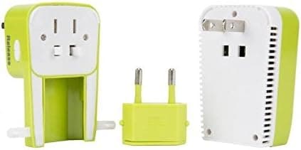 Travelon Worldwide 3 in 1 Travel Adapter and Converter with USB Charger Green