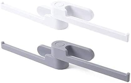 Wall Mount Hanger Organizer,Clothes Hanger Storage Rack Organizer,No Drilling Rotating Design Hanger Holder for Home,Closet, Laundry Room (White+Grey)