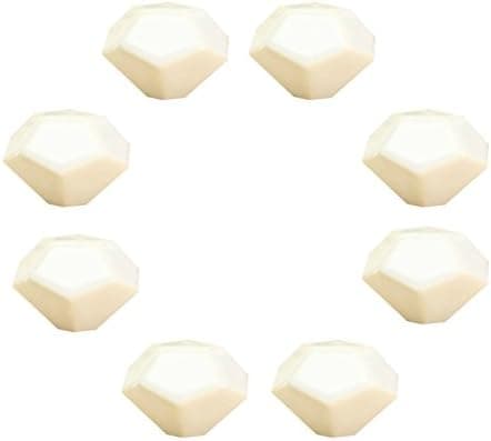 Ideal Decor 8PCS White Diamond Shape Ceramic Knobs/Handles/Pulls for Kitchen Cabinets,Cupboards,Wardrobe,Drawer,Dresser,Bin,Chest etc Vintage DIY Home Decorative