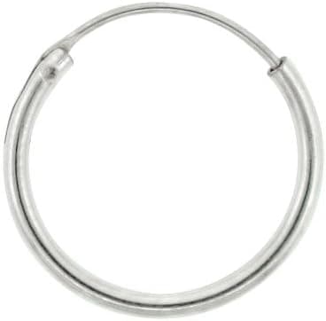 Sterling Silver Endless Hoop Earrings for men and women thin 1 mm tube 7/16 inch 14mm