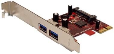 Koutech 2-Port SuperSpeed USB 3.0 PCI Express Controller Card (2xExt) with Regular and Low Profile Brackets and 15-pin SATA power connector