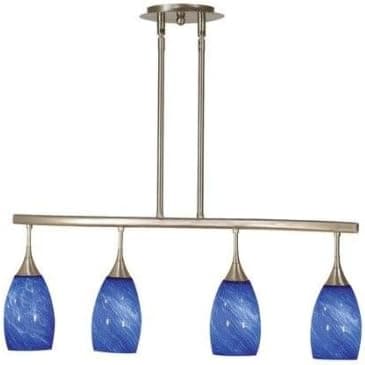 Kenroy Home 44304Bs-Lag Medici Convertible 4 Light Pendant, Blue Swirl