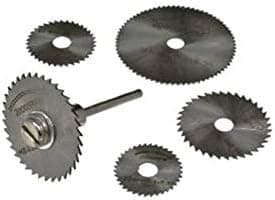 6 Pcs HSS Circular Saw Blade Set w/ Arbor for Dremel Fordom Tool 1/8" Rotary Multi-Tool Shank