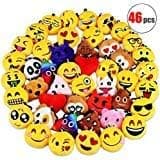 GUZIAVAClub Danirora Emoji Keychains Bulk, [46 Pack] Mini Emoji Plush Pillow Goodie Bag Fillers for Kids Birthday Party Carnival Prizes