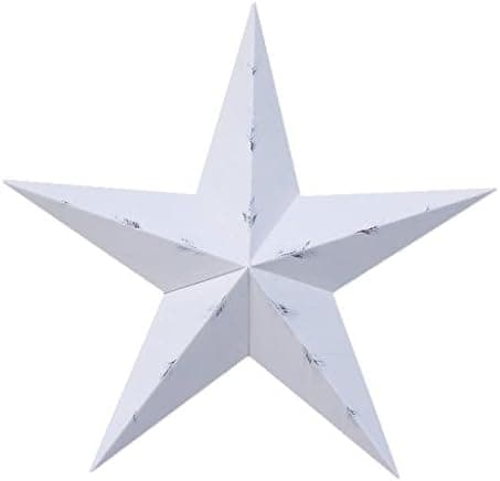 Amish Wares 53 Inch Heavy Duty Metal Barn Star Painted Rustic White. Made in The USA